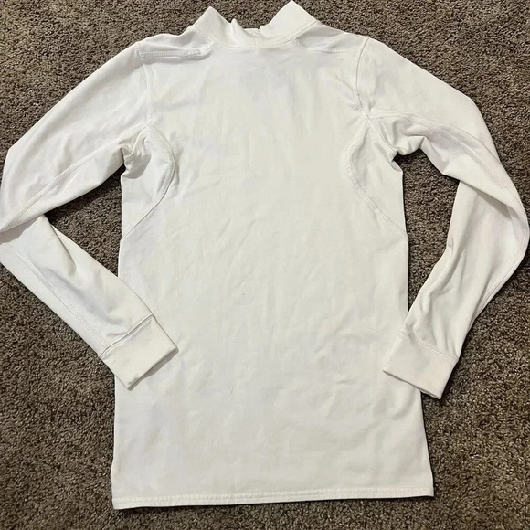 Nike Dri-Fit Long Sleeve Shirt Womens White BYU Mock Neck Thermal Run Panthers M - Picture 7 of 15
